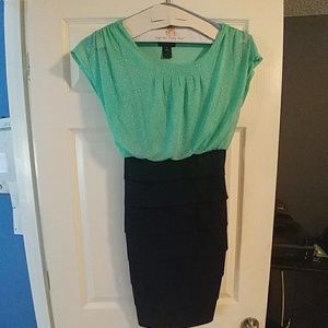 Teal and navy dress, size 8